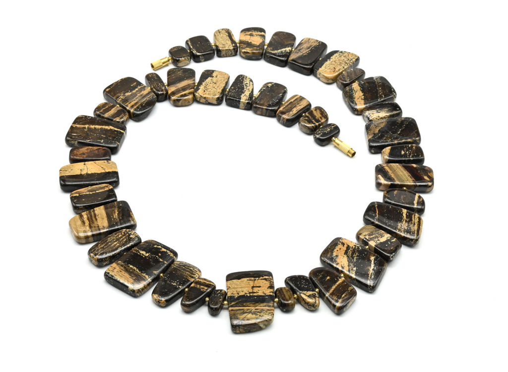 Колье из Яшмы уральской "Парус", 61см, 180г