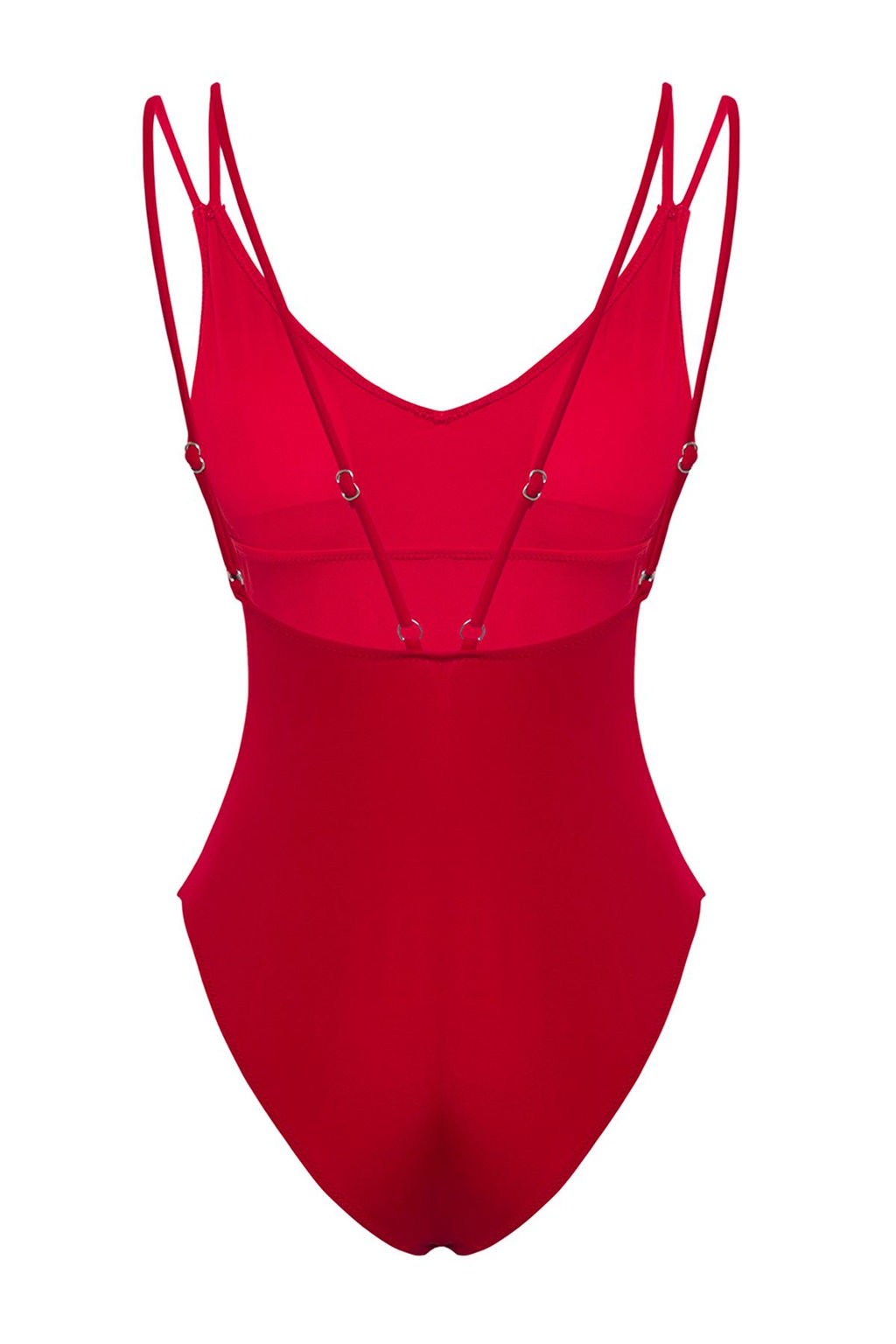 TRENDYOLMILLA K?rm?z? V Yaka S?rt Dekolteli Regular Mayo TBESS25MA00007 фото 10