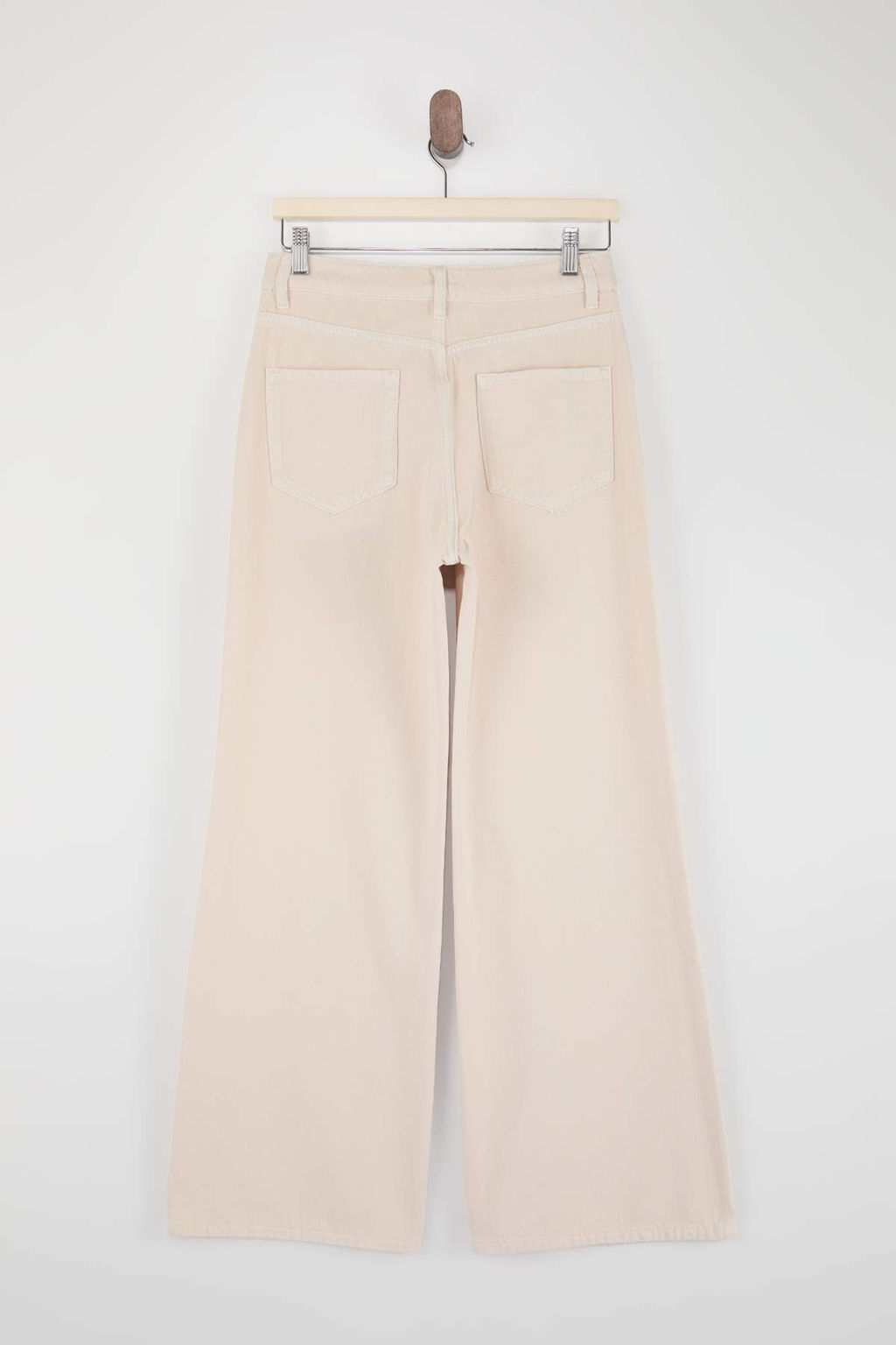 Bej DOKUMLU Yuksek Bel %100 Pamuk Wide Leg Jeans TWOSS26JE00216 - Trendyolmilla фото 2