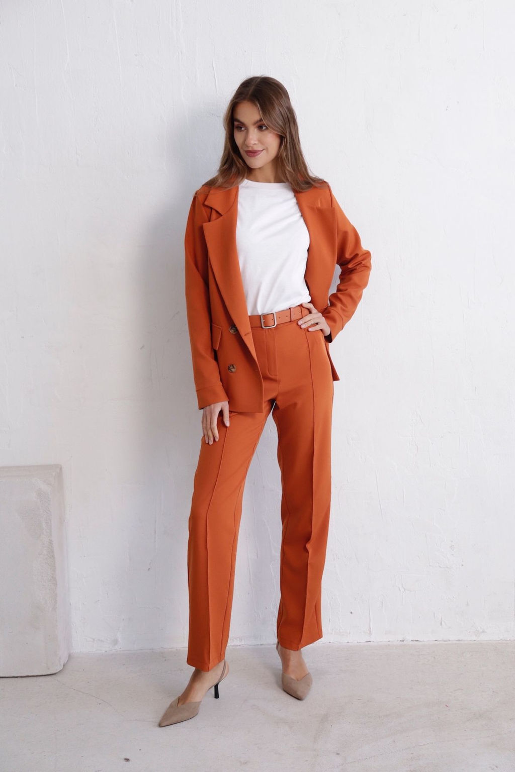 11728 Брюки со стрелками терракотовые - Martichelli фото 9