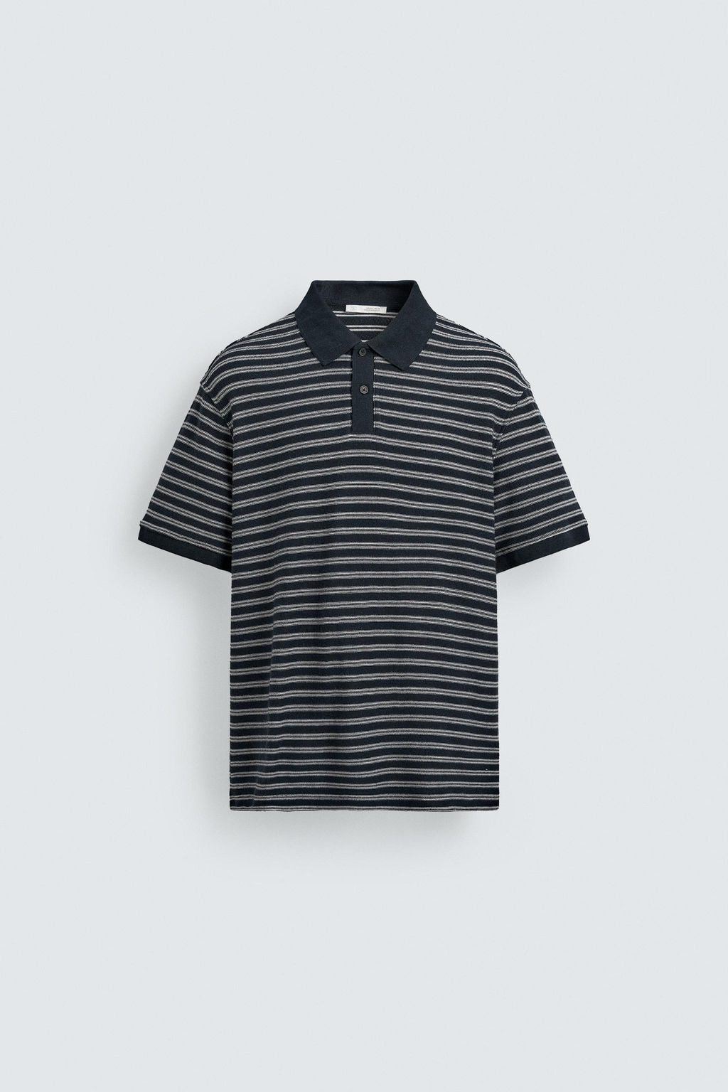 POLO REGULAR FIT JACQUARD RAYAS / Marino / Blanco - Zara фото 7