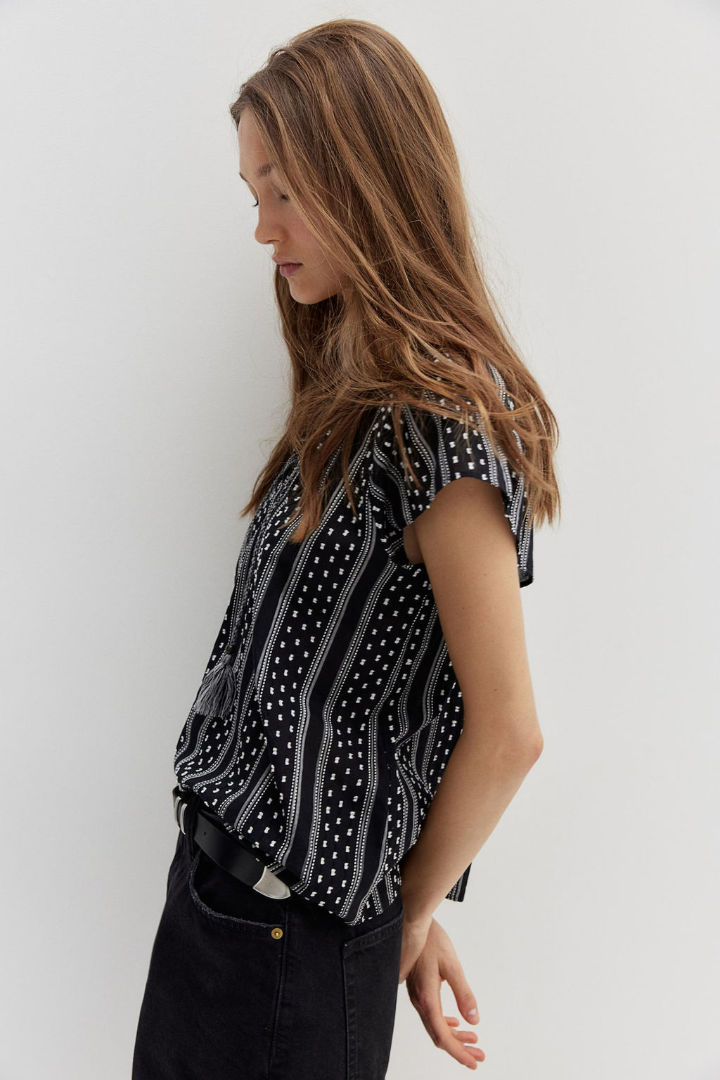 Blusa de algodon con cordon de ajuste - H&m фото 4
