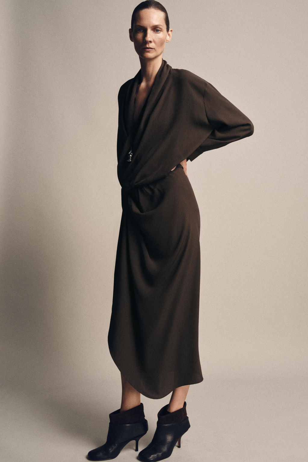 ZW COLLECTION DRAPED DRESS - Zara фото 6