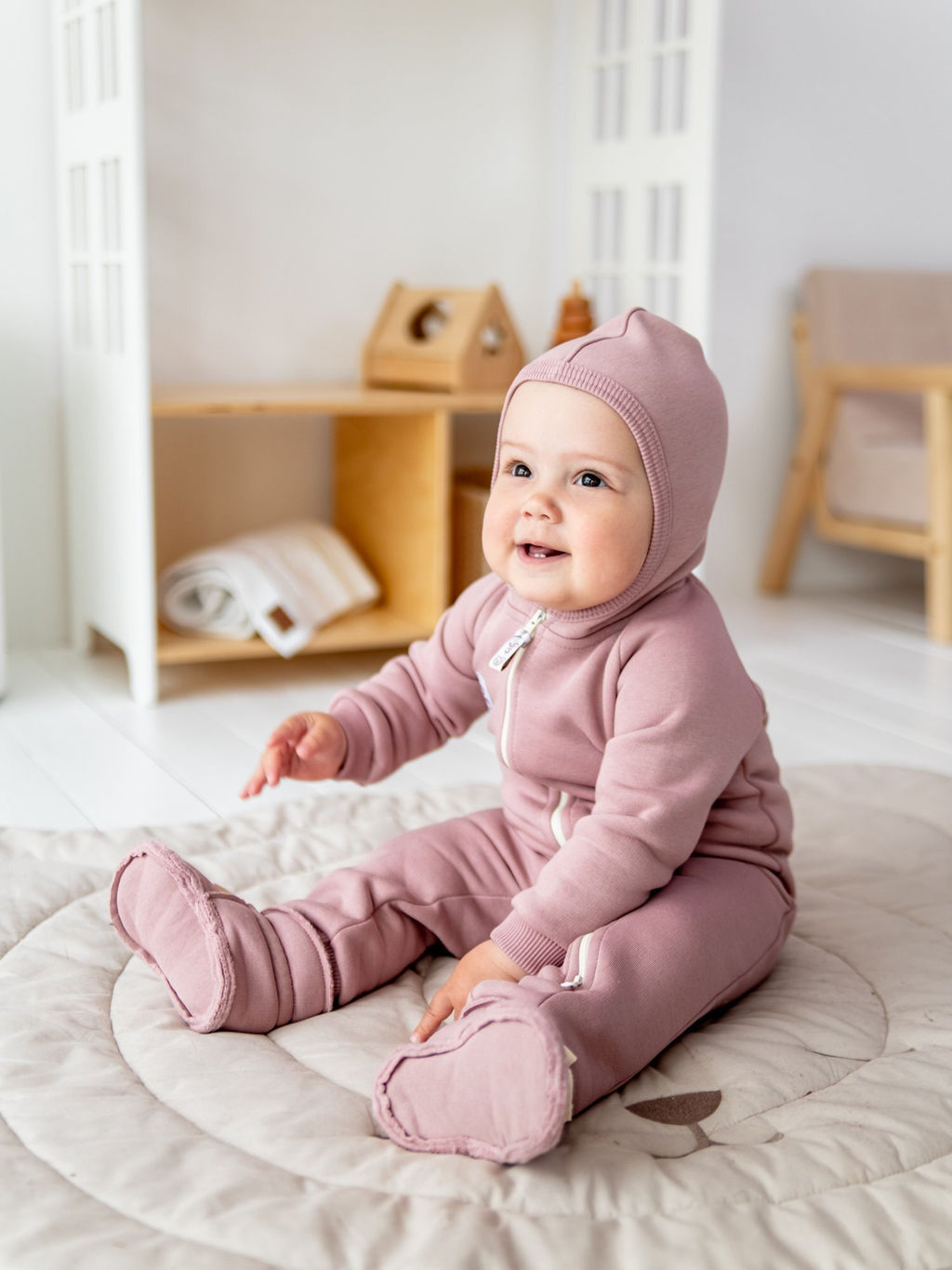 Комбинезон "Дымчатая роза" утепленный 0+