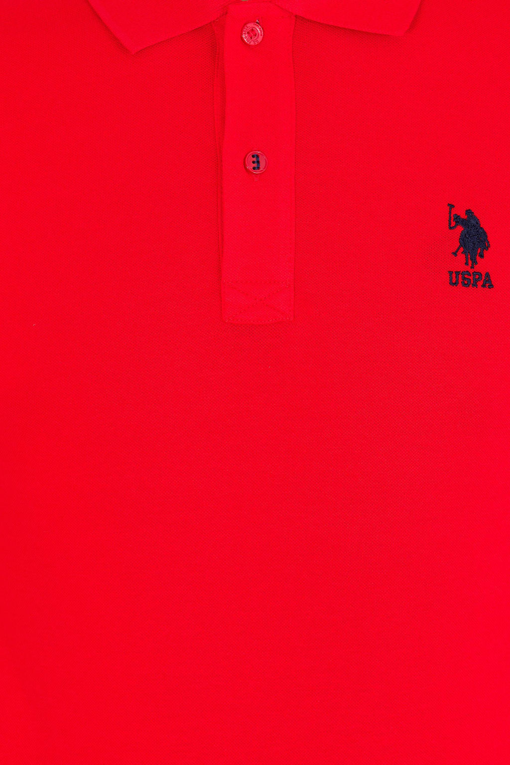 Мужская красная базовая футболка с воротником поло - U.s. polo assn фото 6