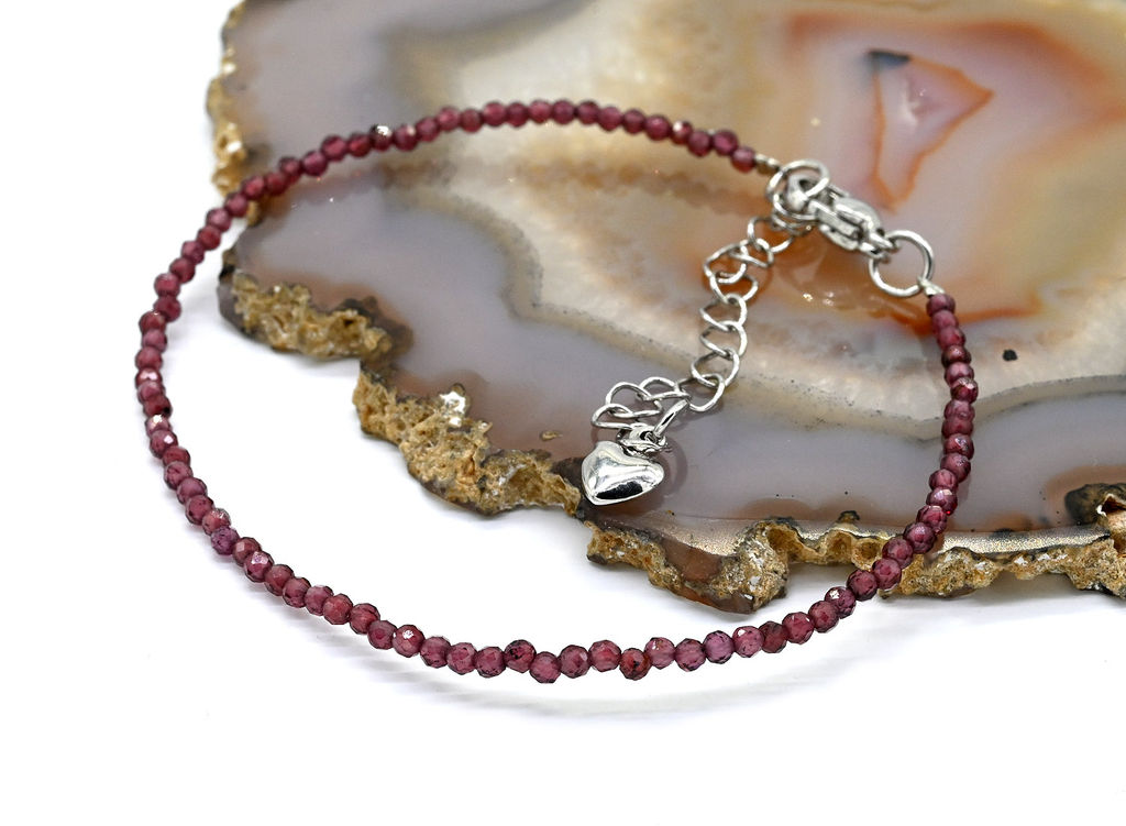 Браслет из фианитов шарик гр.2мм цв.графит, 16,5см - Радуга камня фото 11