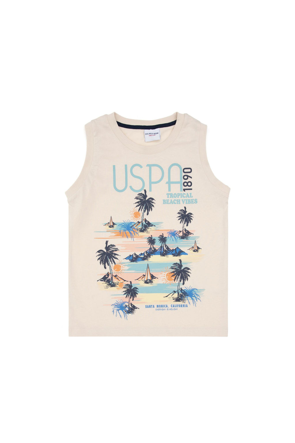 Erkek _ocuk Bej Pijama Tak_m_ Sepette S_rpriz _ndirim - U.s. polo assn фото 2