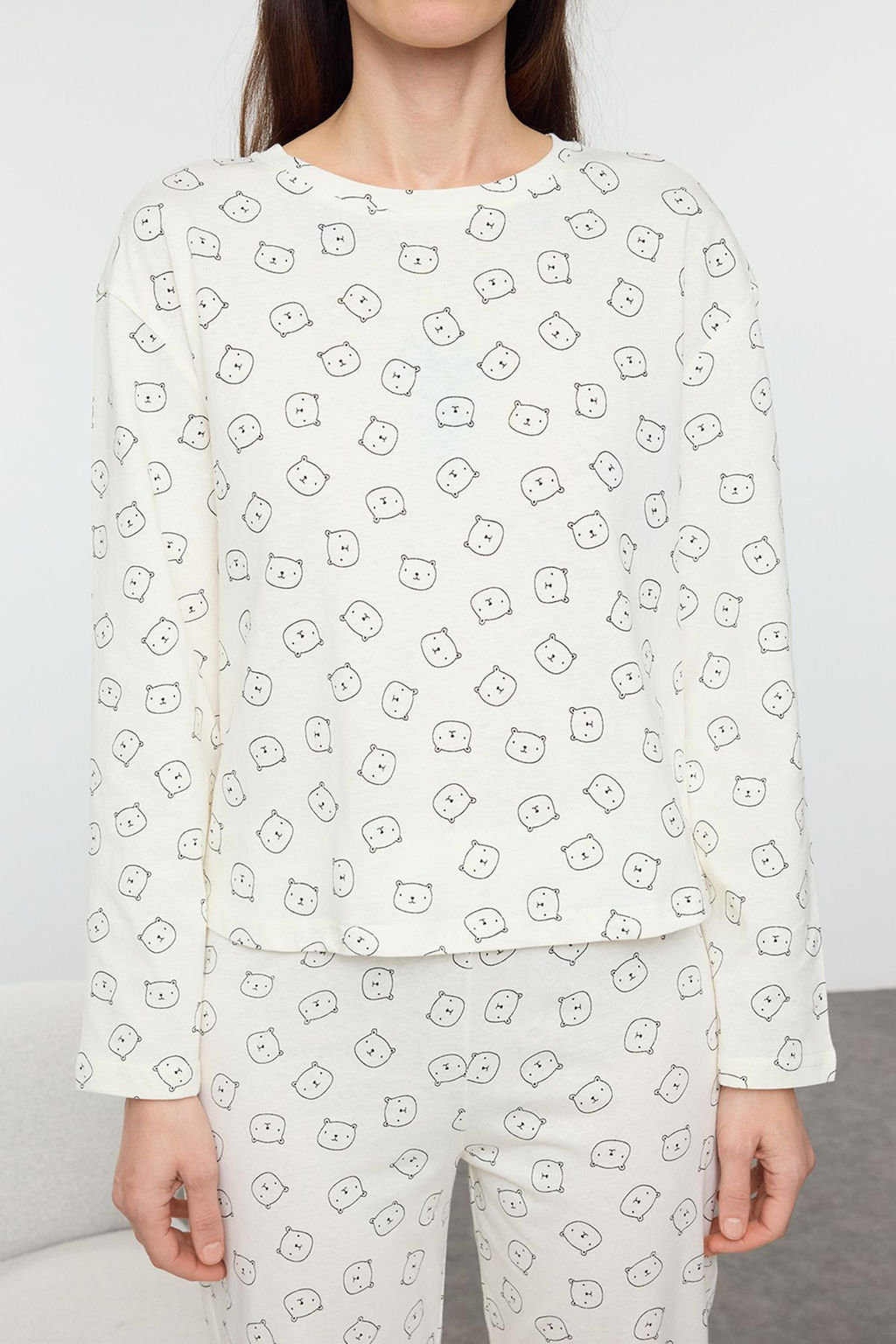 Trendyolmilla Mavi %100 Pamuklu Ay?c?kl? Orme Pijama Tak?m? THMAW25PT00131 фото 9