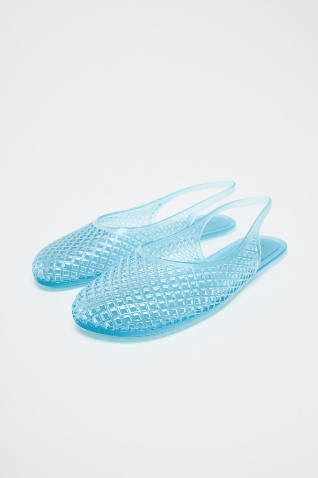 RUBBERISED-EFFECT SLINGBACK SHOES - Zara фото 3