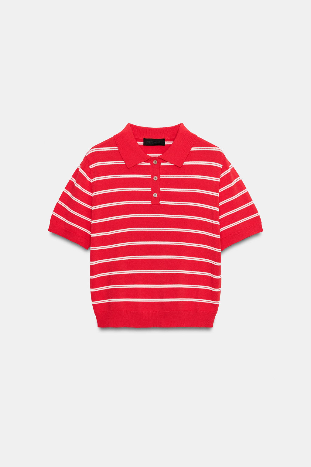 POLO PUNTO RAYAS MANGA CORTA / Rojo
