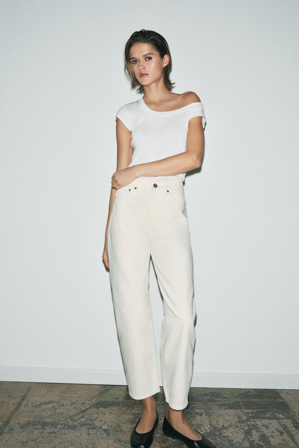 JEANS ZW COLLECTION TAPERED MID-WAIST - Zara фото 8