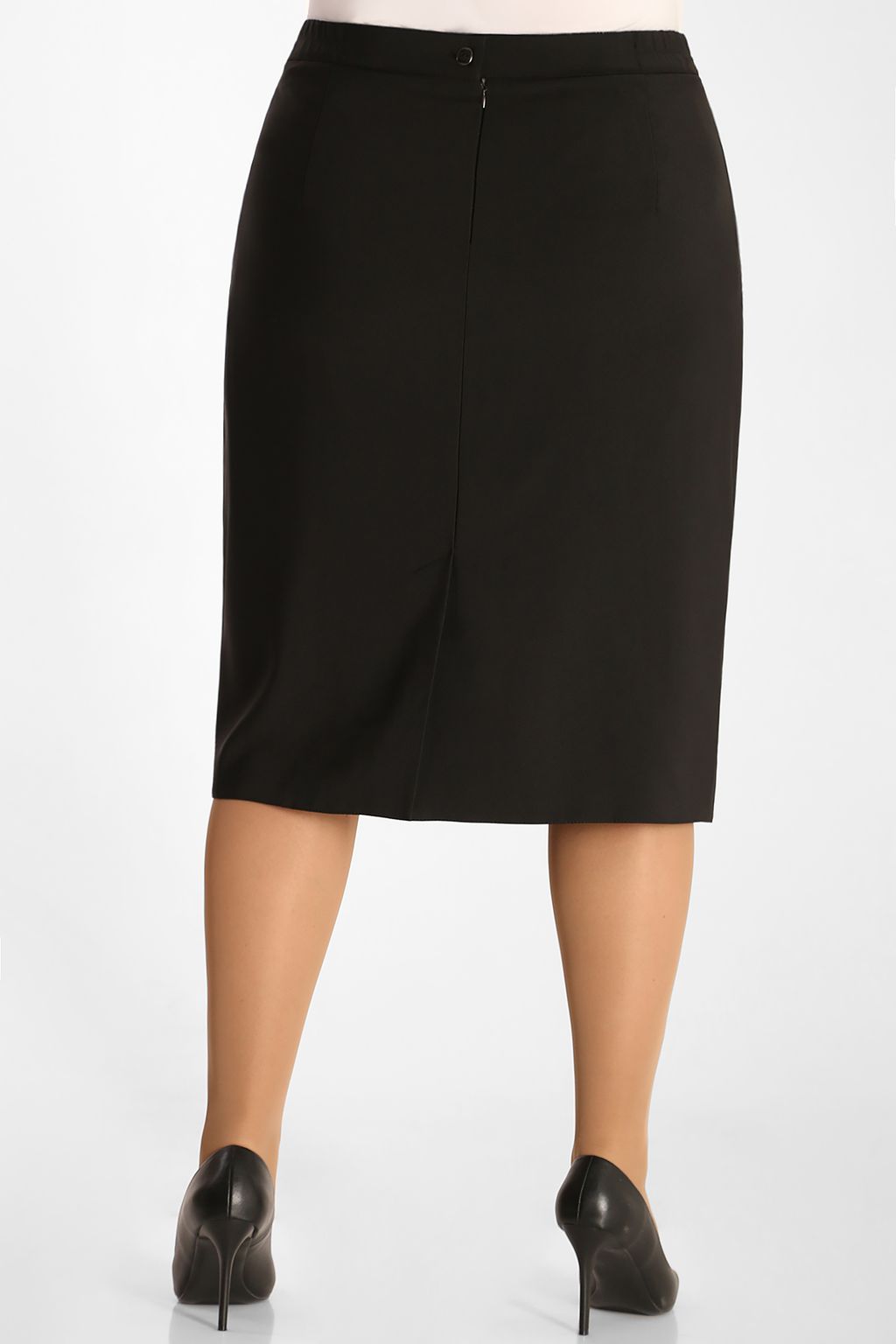 Юбка женская черная больших размеров ниже колена - Almond фото 8