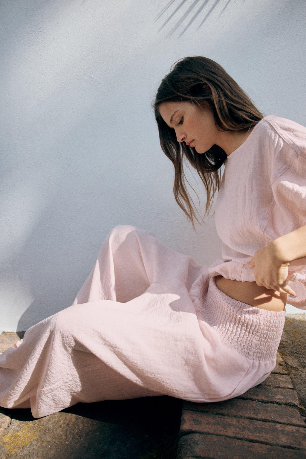 PANTAL?N BAGGY CINTURA EL?STICA / Rosa claro - Zara фото 3