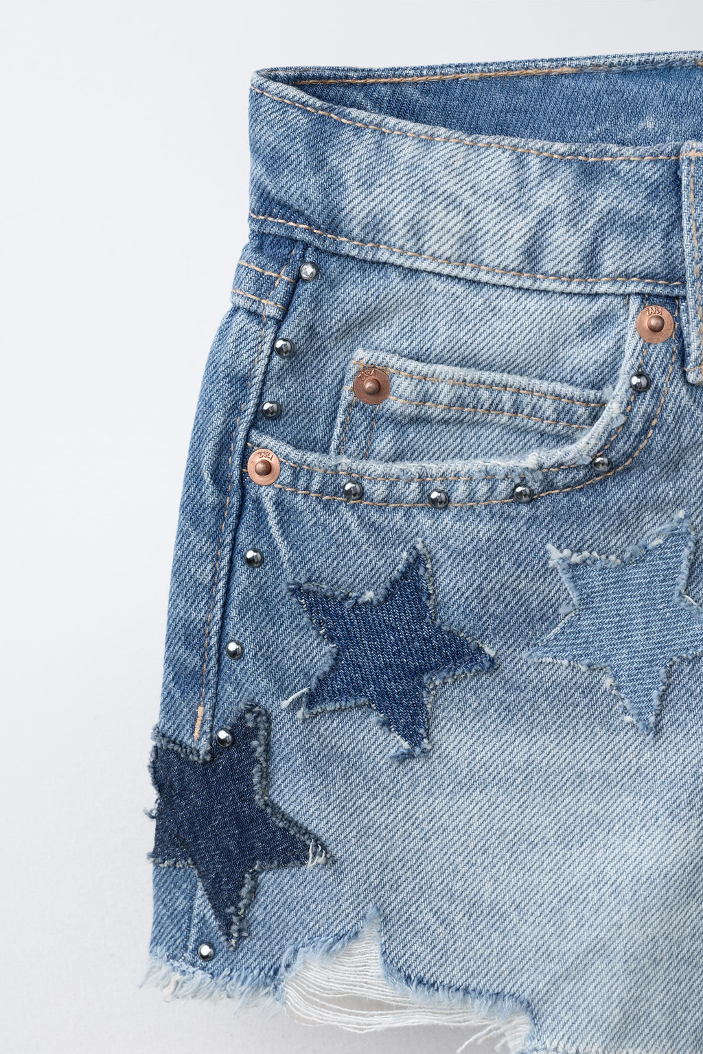 BERMUDA DENIM ESTRELLAS / Azul - Zara фото 7
