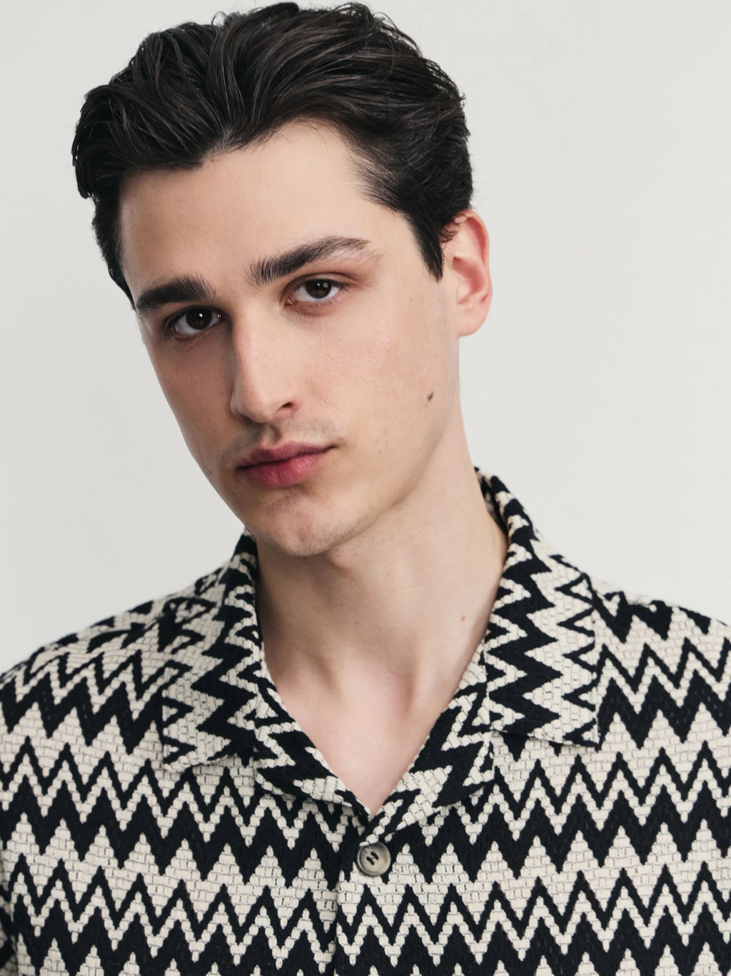 Рубашка кроше из смесового хлопка / Zarina  фото 6