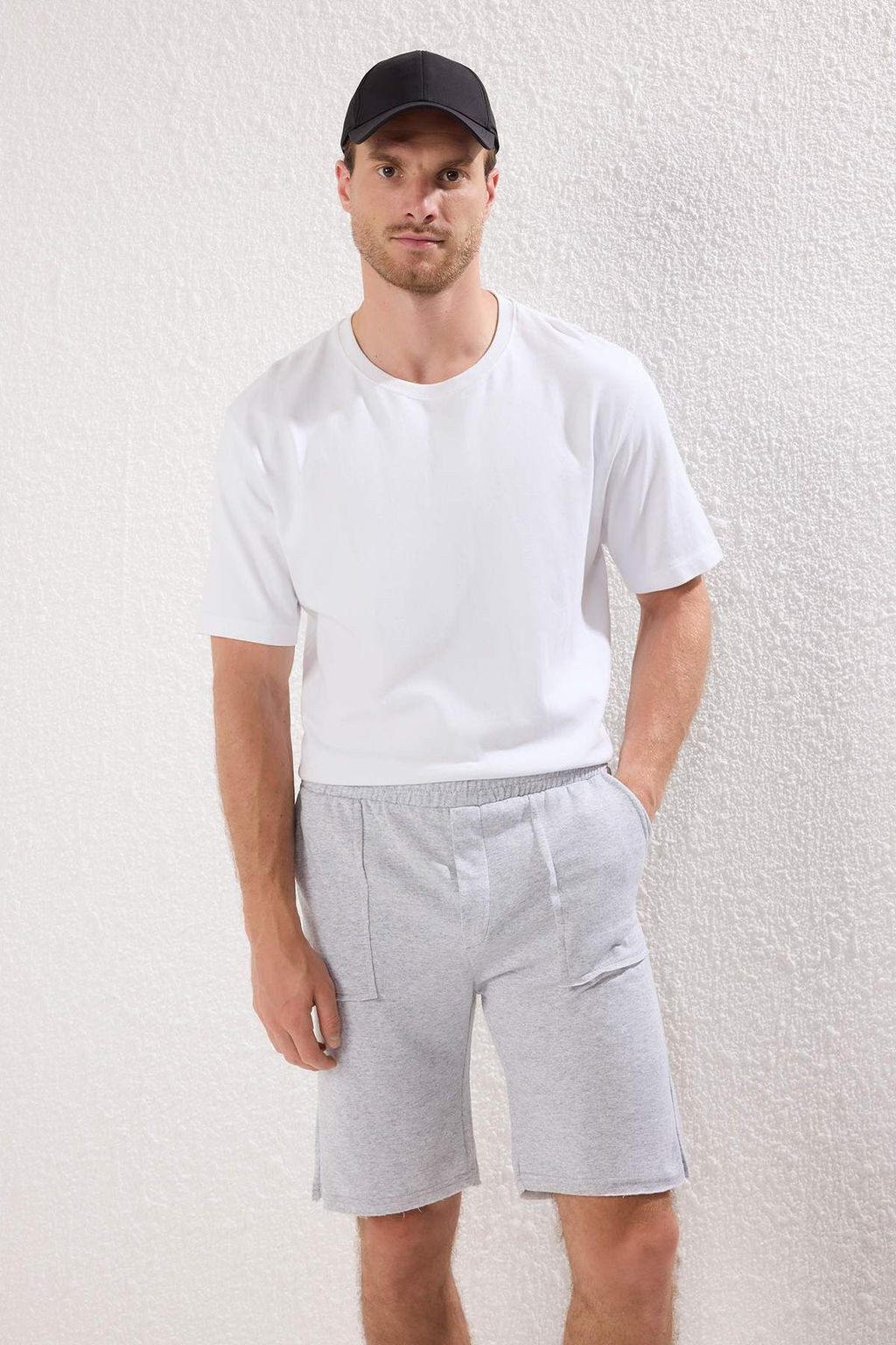 TRENDYOL MAN Gri Melanj-Siyah 2li Paket Regular/Normal Kesim Dikis Detayl? Kal?n Sort TMNSS25SR00053 - Trendyolmilla фото 4