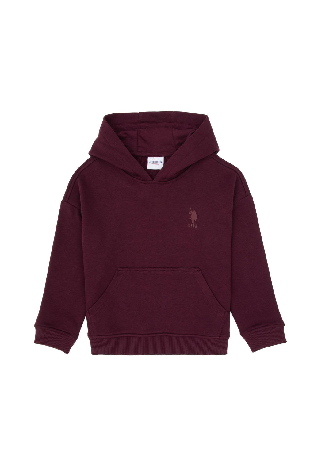 Erkek _ocuk Bordo Kap__onlu Basic Sweatshirt