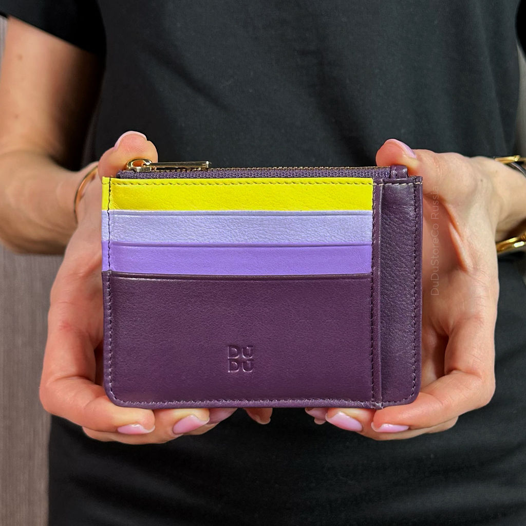 Итальянский кожаный кардхолдер DuDu серии Tiago | темно-фиолетовый - Dudubags фото 3