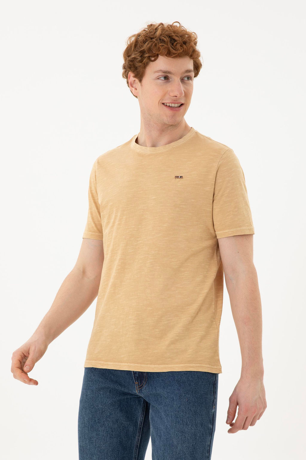 Мужская базовая футболка цвета Camel Неожиданная скидка в корзине - U.s. polo assn фото 10