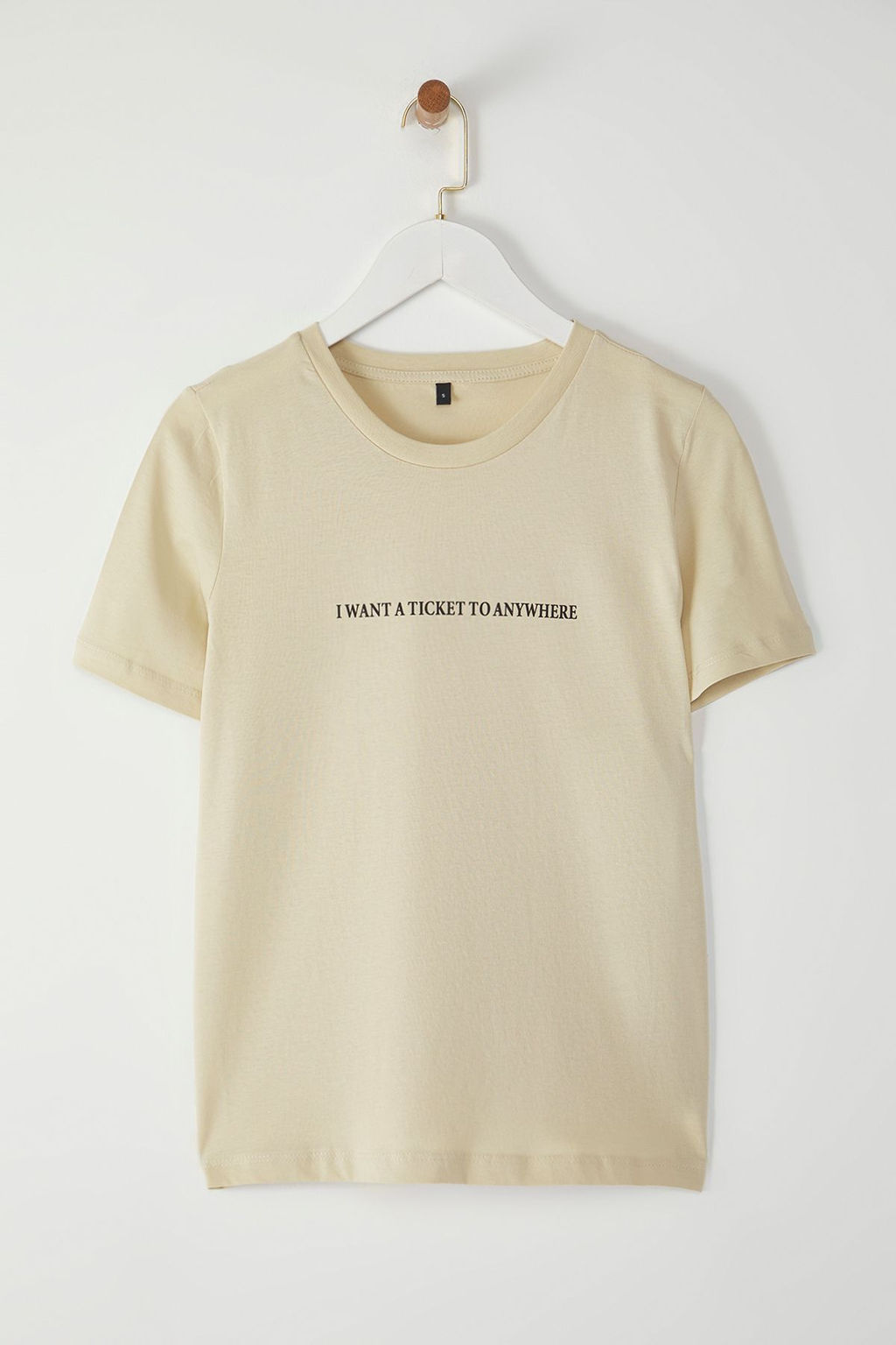 TRENDYOLMILLA Beyaz %100 Pamuk Slogan Bask?l? Relaxed/Rahat Kesim Basic Bisiklet Yaka Orme T-Shirt TWOSS20TS0207 фото 5