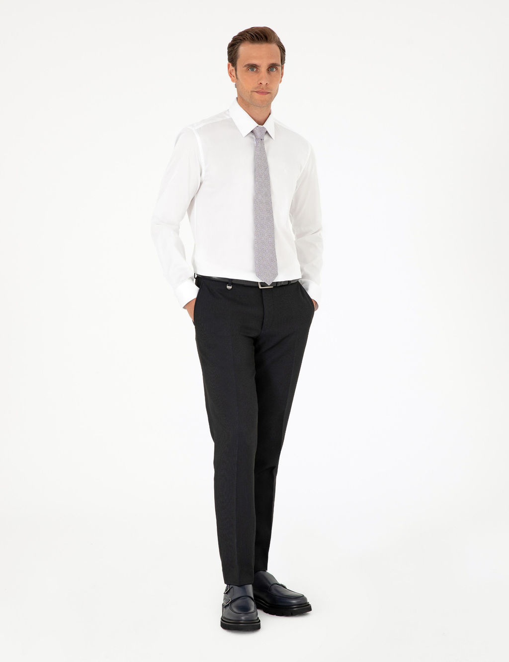 Beyaz Slim Fit Uzun Kollu Basic G_mlek