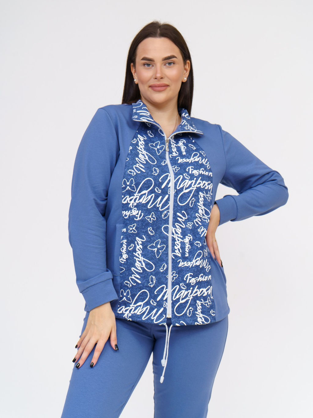 Костюм Теплый вечер индиго/буквы