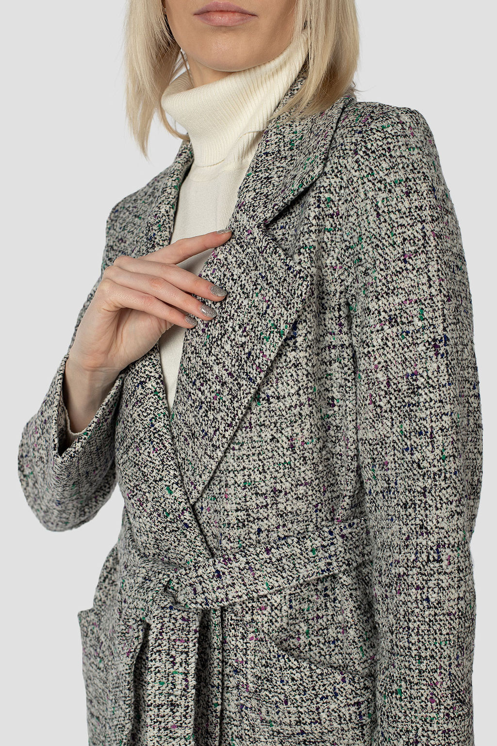 01-07208 Пальто женское демисезонное(пояс) - El podio фото 6