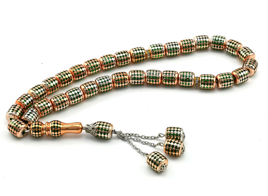 Четки бочонок 11*12мм цв.зеленый, 33 бусины, 41см