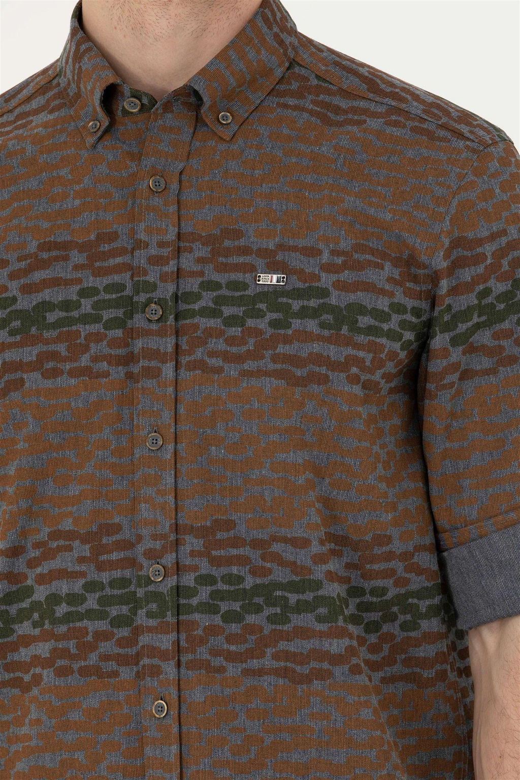 Мужская рубашка антрацитового цвета с длинным рукавом - U.s. polo assn фото 7