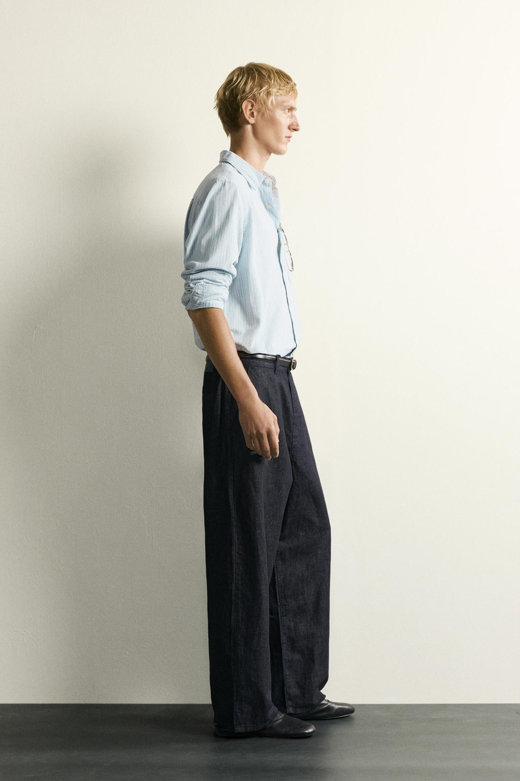 CAMISA DENIM LIGERO RAYAS / Azul claro - Zara фото 4