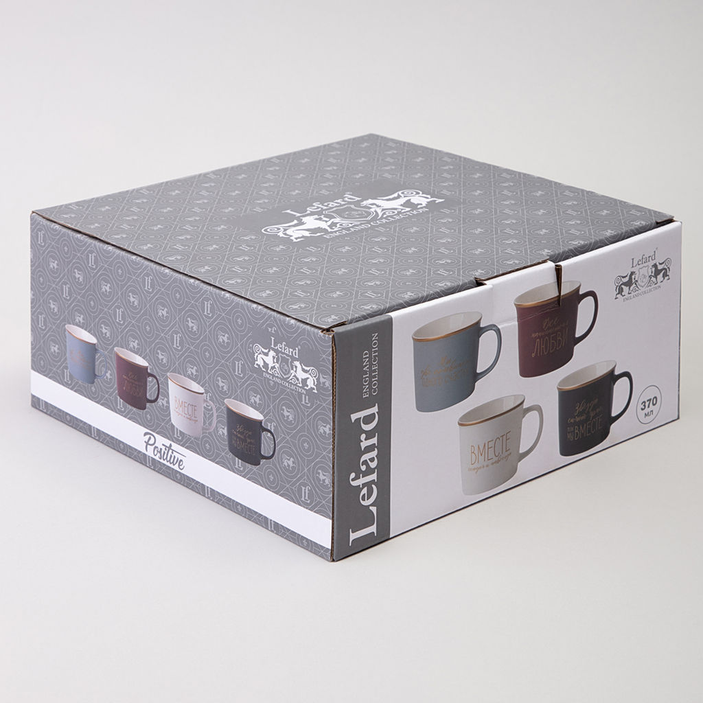 НАБОР КРУЖЕК LEFARD 4ШТ 370 МЛ  фото 3