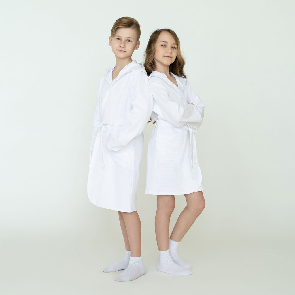 Халат детский вафельный белый 914 (152, 80)