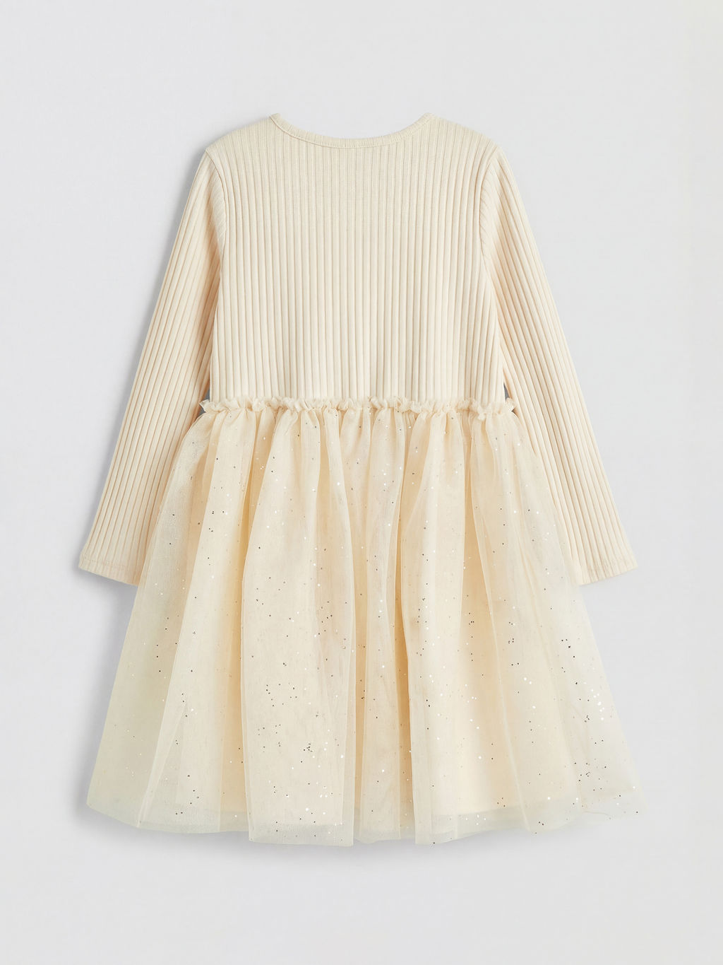 Bisiklet Yaka Fiyonklu K?z ?ocuk Elbise