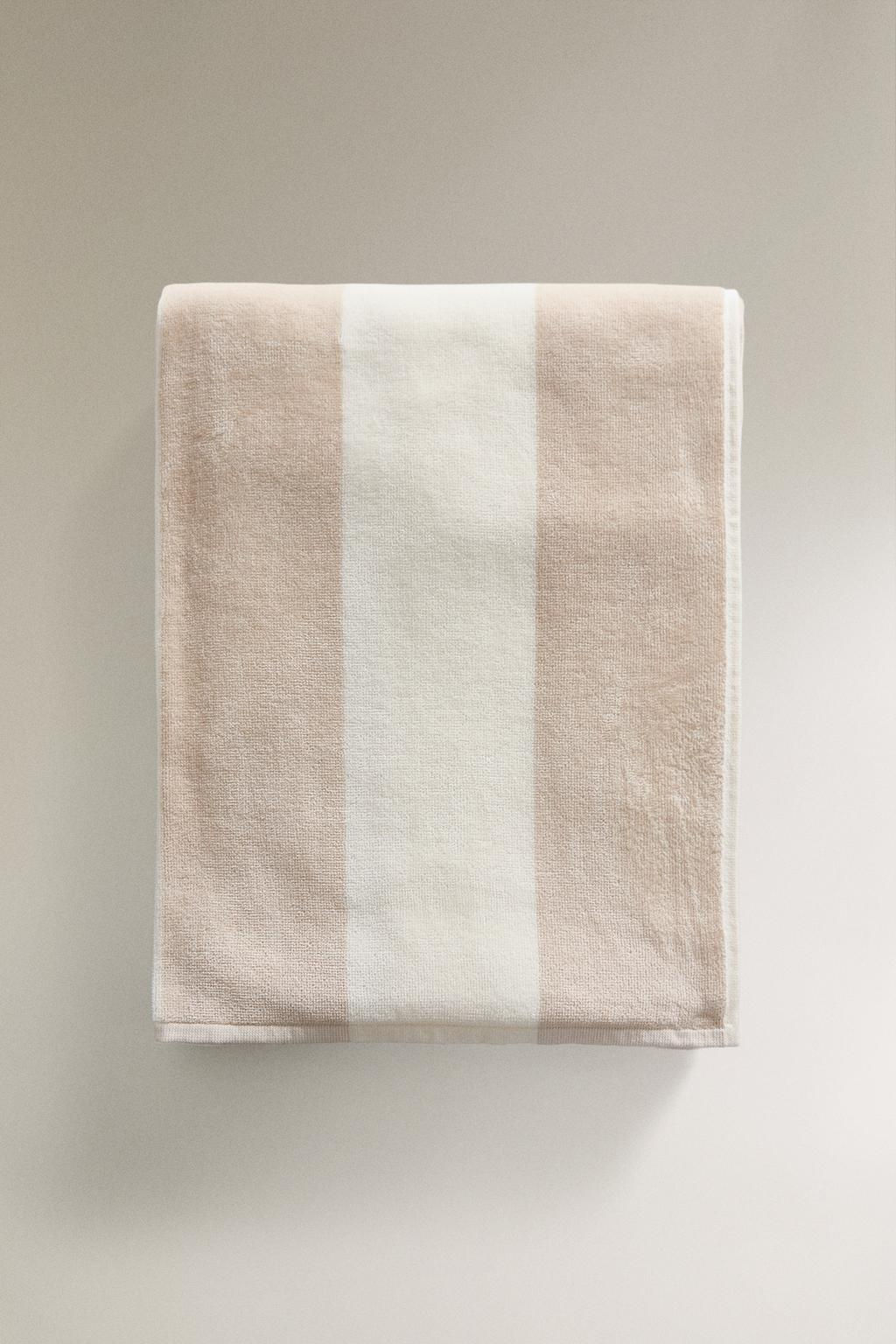 VELOUR BEACH TOWEL WITH WIDE STRIPES - Zara фото 4