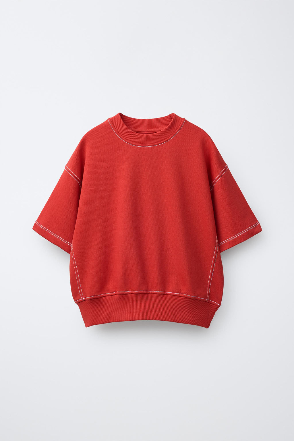 CONJUNTO CAMISETA Y BERMUDA FELPA PESPUNTES / Rojo - Zara фото 2