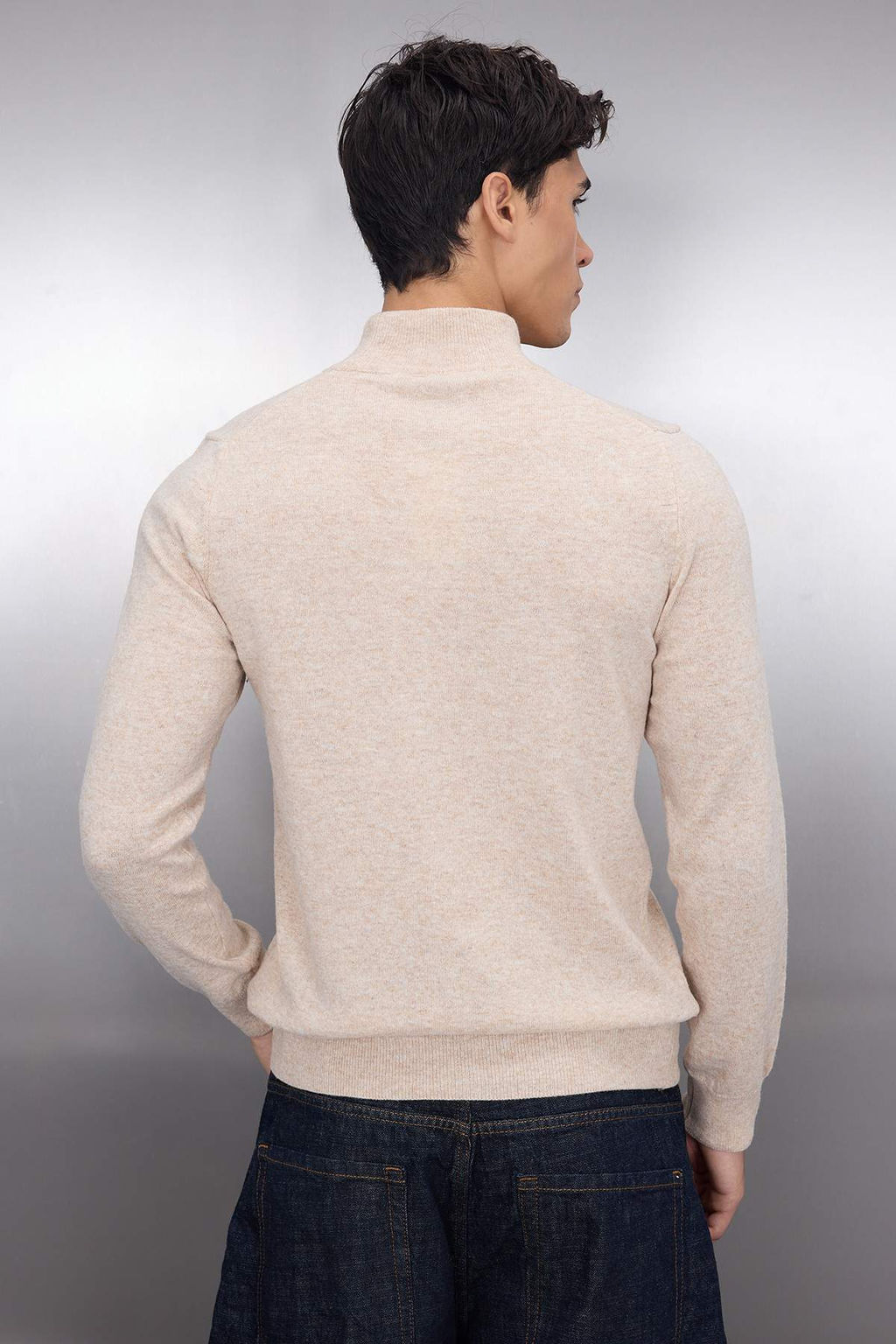 TRENDYOL MAN Bej Slim Fit Yunlu Yar?m Bal?kc? Yaka Basic Triko Kazak TMNAW21KZ1595 - Trendyolmilla фото 44