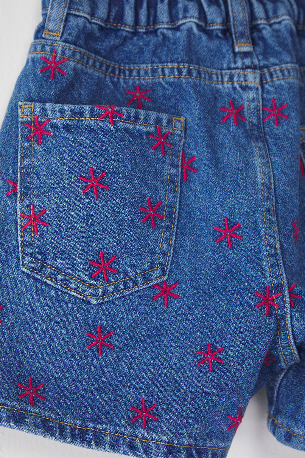 Ac?k Mavi K?z Cocuk %100 Pamuk Regular/Normal Kal?p Cepli Lastikli Denim Sort TKDSS25SR00009 - Trendyolmilla фото 2