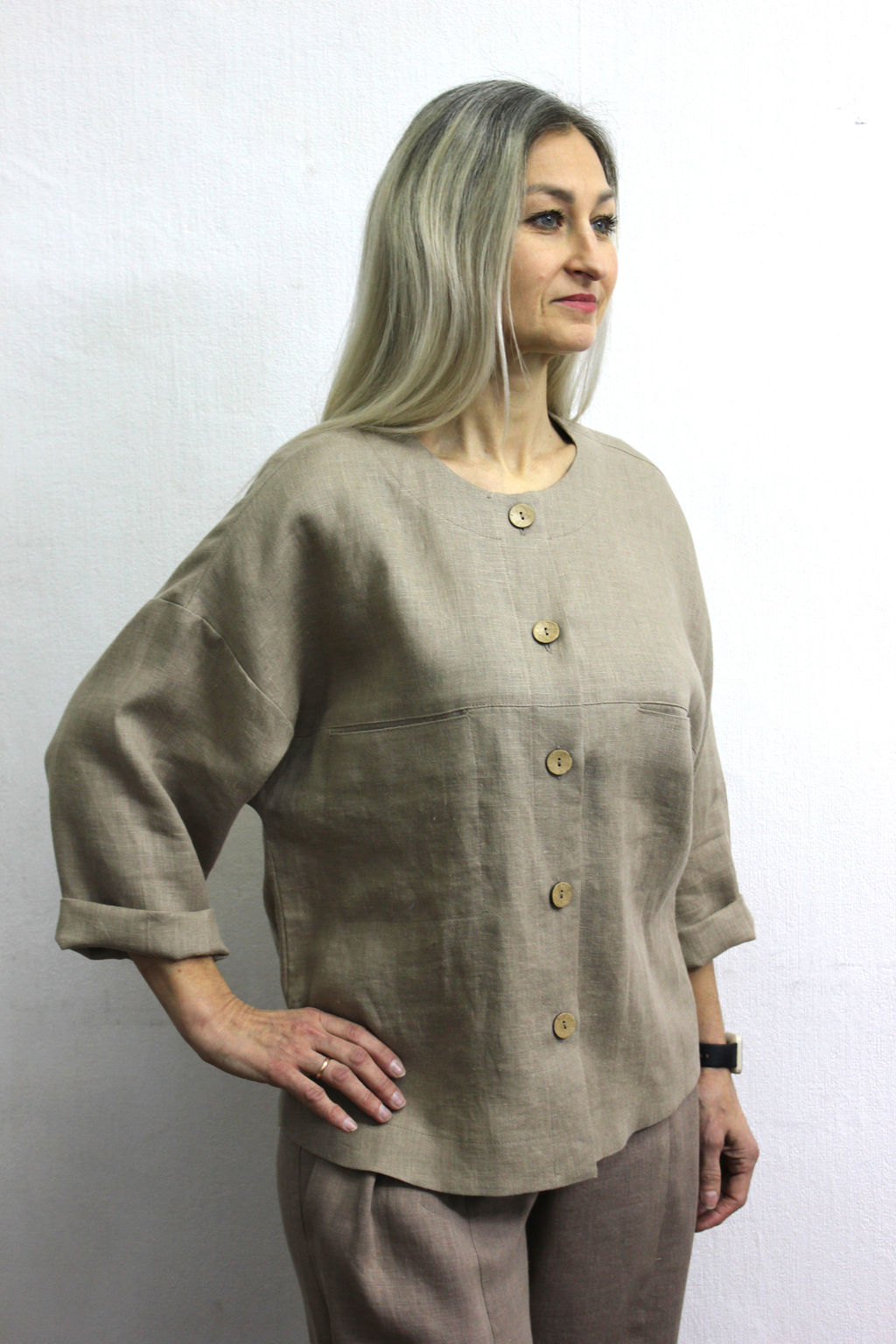 Жакет свободного кроя Лен 100%