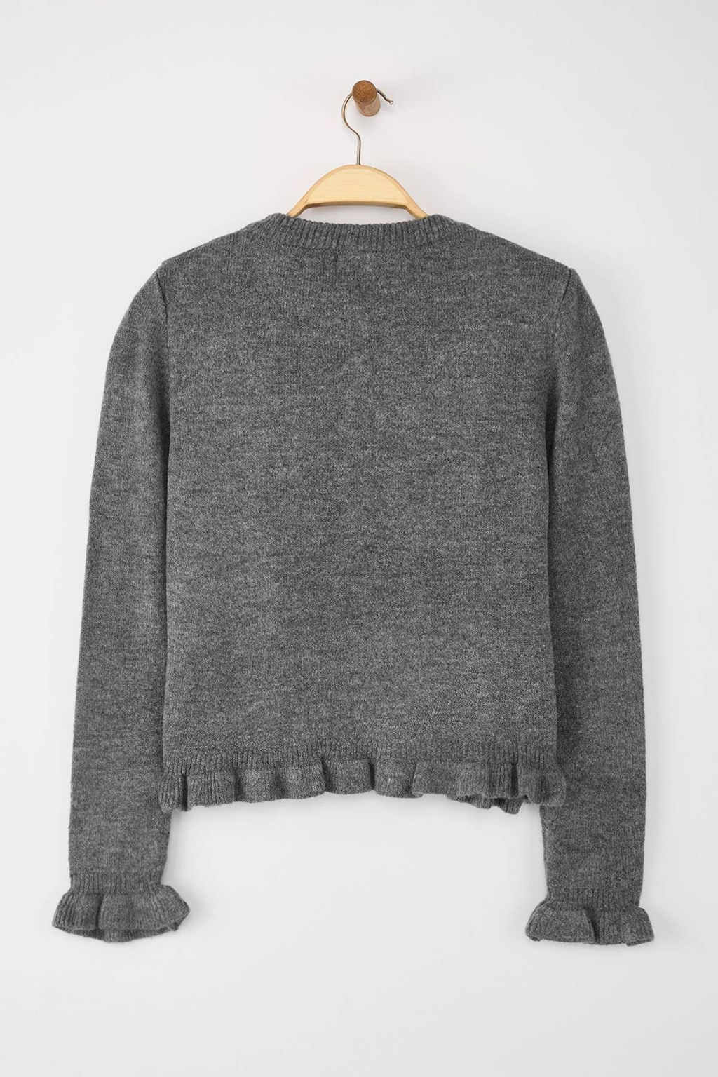 Antrasit Dugme Detayl? Yumusak Dokulu Triko H?rka TWOAW26HI00038