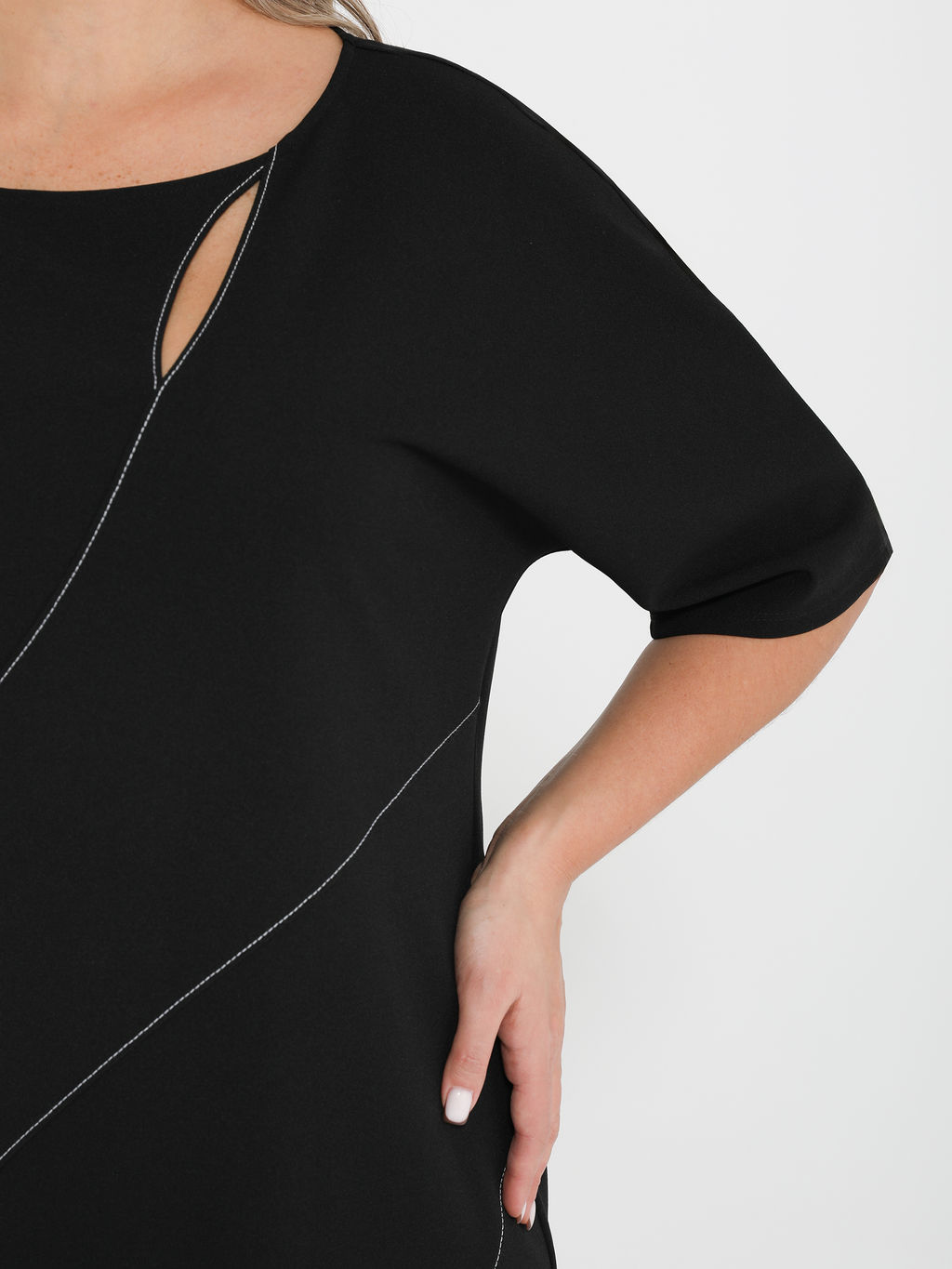 Платье 0445-1 черный нюд