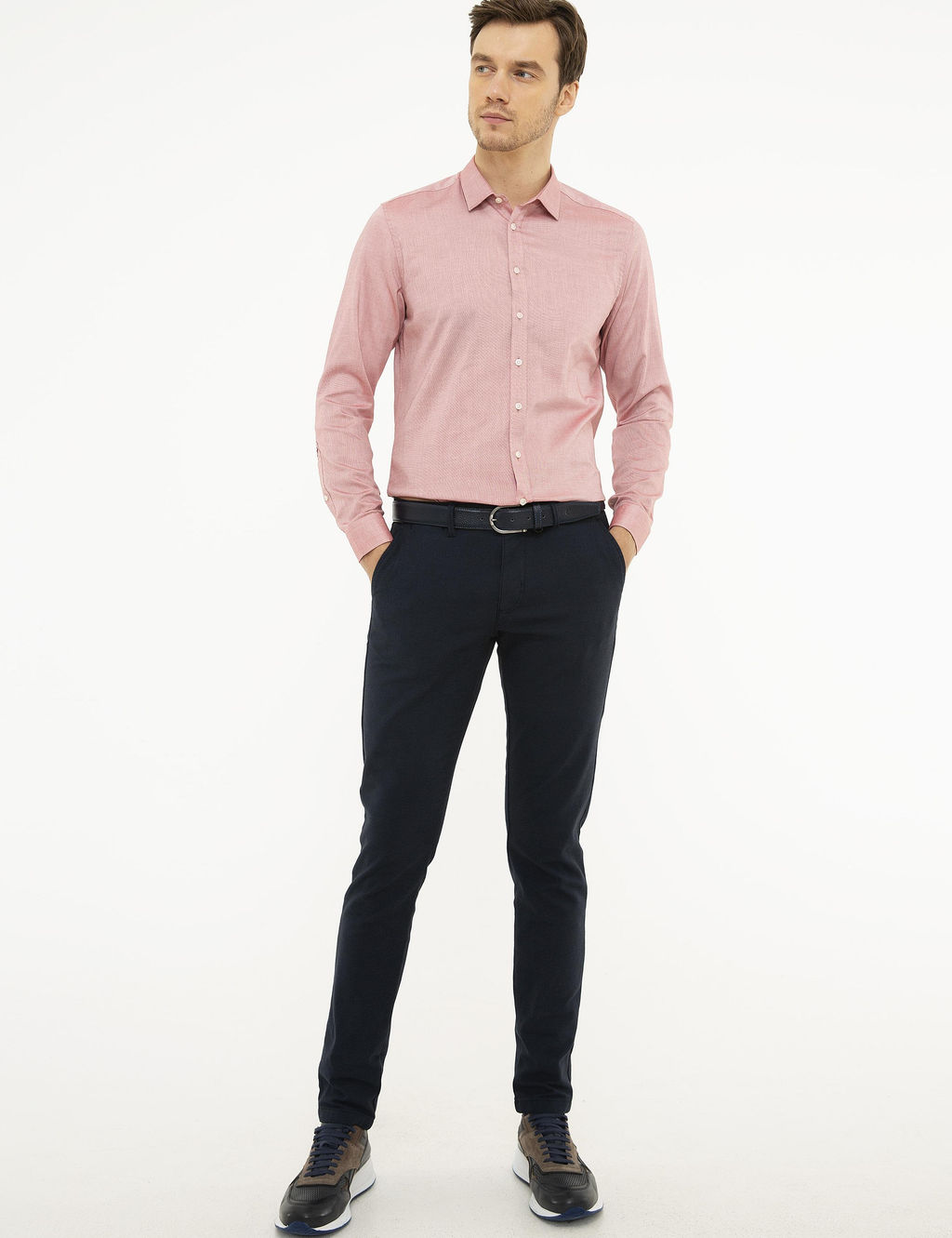 Красная зауженная рубашка с длинным рукавом - Cacharel фото 4