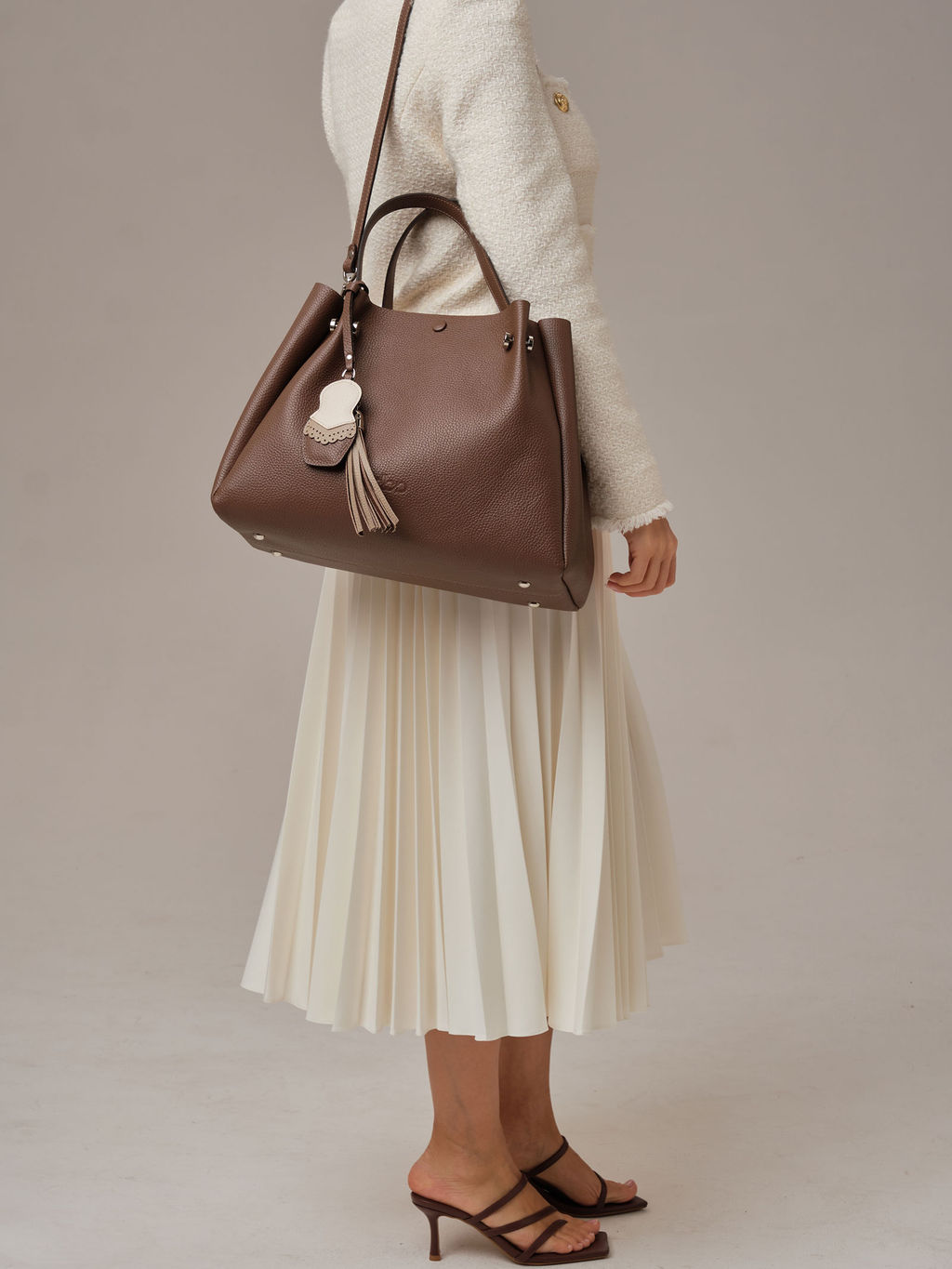 Кожаная сумка Vasilisa DBR 31210 коричневый какао  фото 7