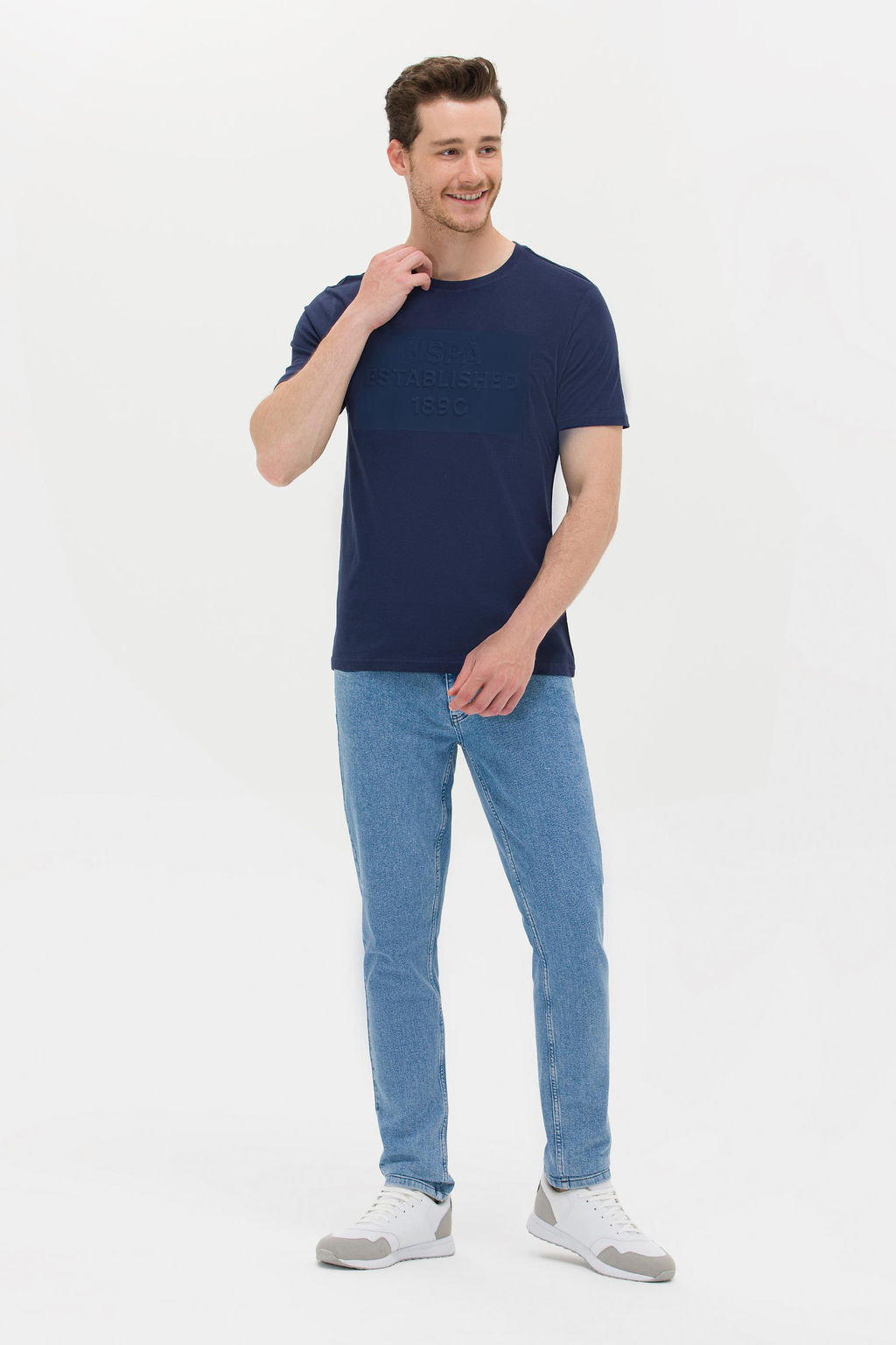 U. S. Polo Assn Мужская темно-синяя футболка с круглым вырезом - U.s. polo assn фото 4