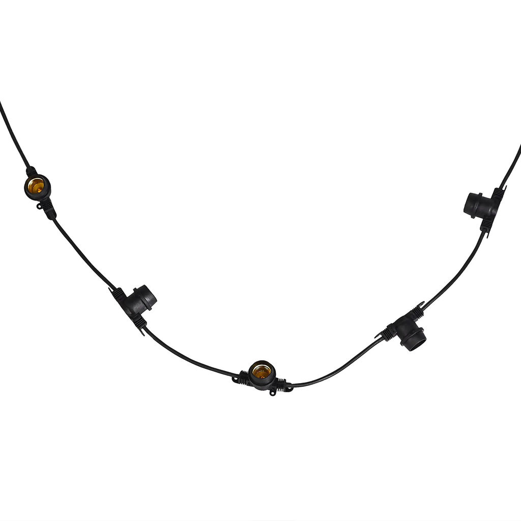UDL-K110 40/E27/10M IP65 BLACK BELT-LIGHT Гирлянда Белт-лайт, 10 м + 1,5м сетевой шнур. 40 патронов E27, шаг 25см. Чёрная. TM Uniel. - Volpe фото 3