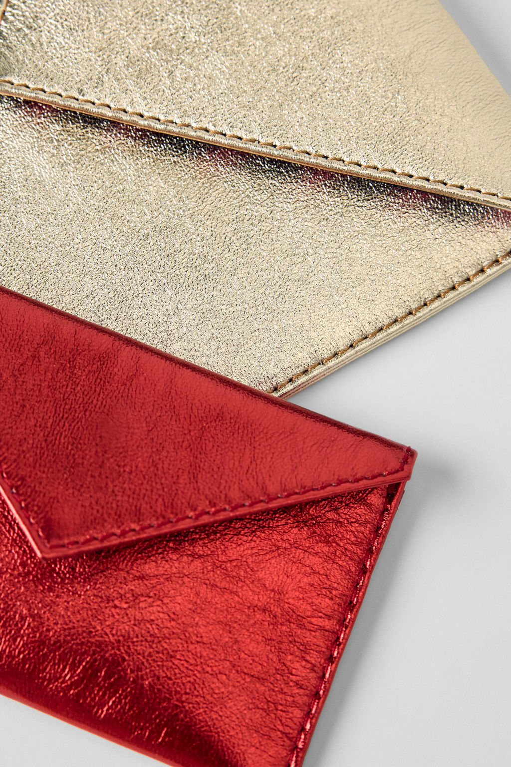 METALLIC EFFECT DOUBLE LEATHER CLUTCH KATE MOSS X ZARA  фото 3