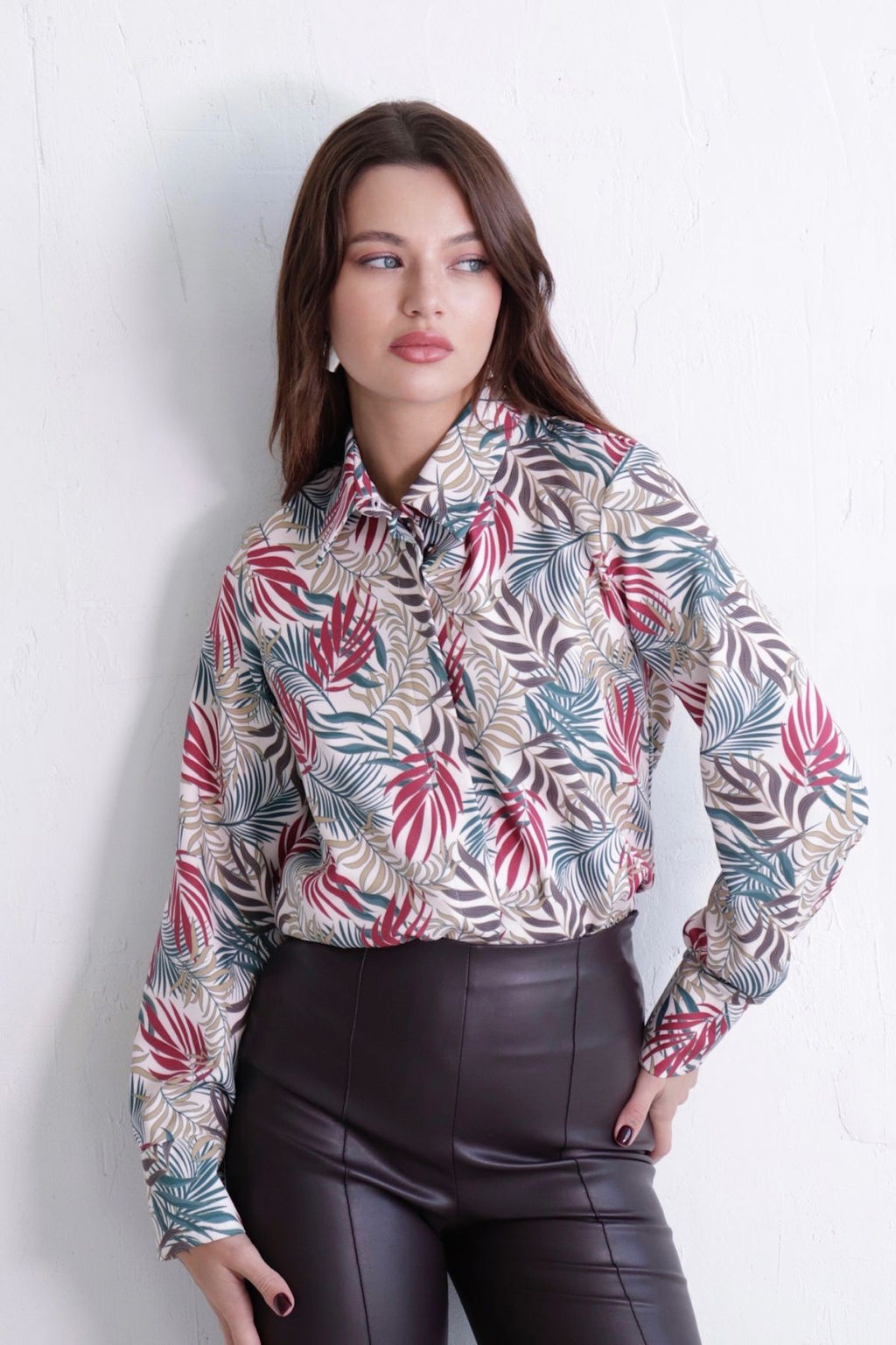 Рубашка с супатной застёжкой свободного силуэта - Martichelli фото 19