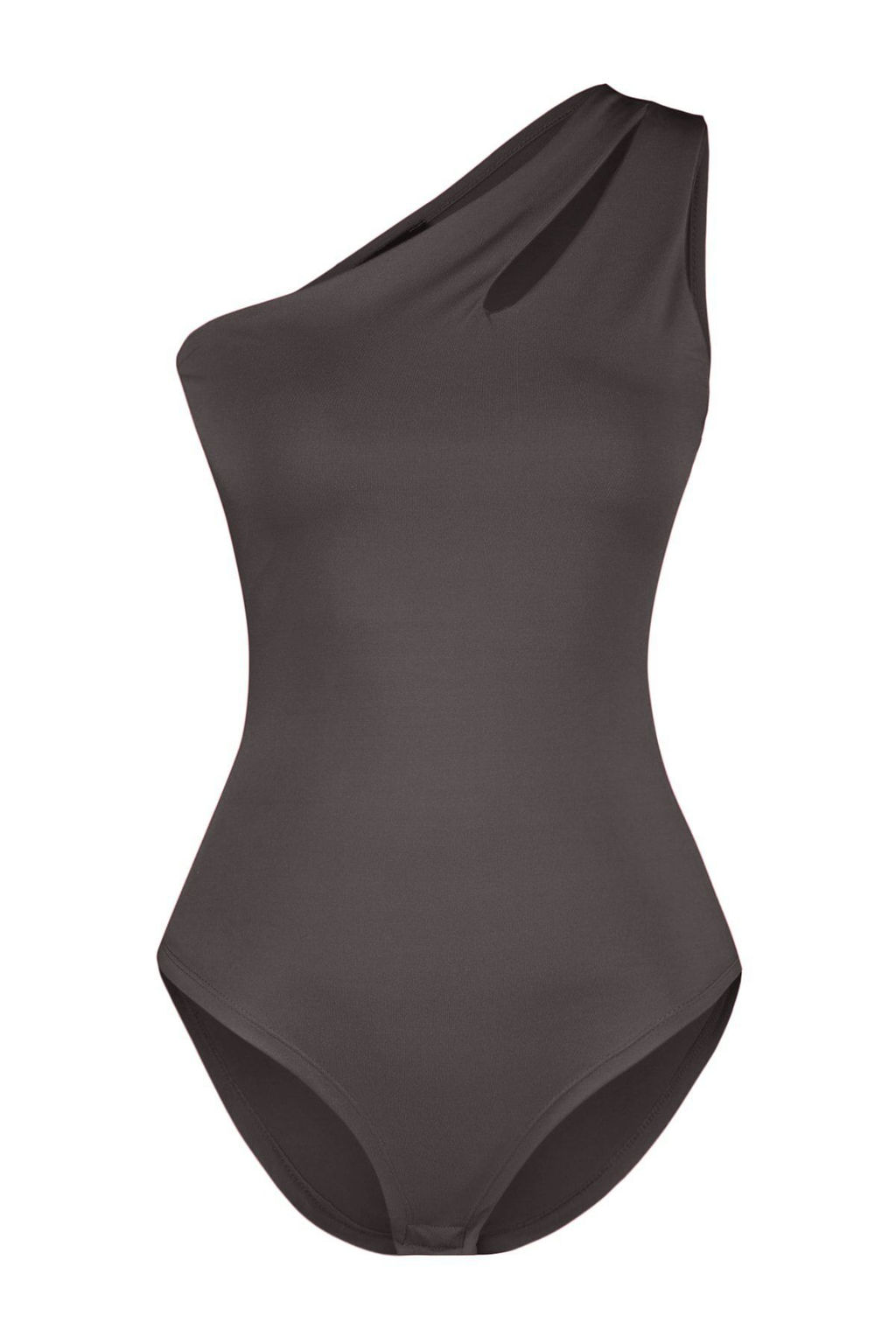 Antrasit Asimetrik Yaka Cut Out Detayl? Esnek C?tc?tl? Orme Body TWOSS23BD00014