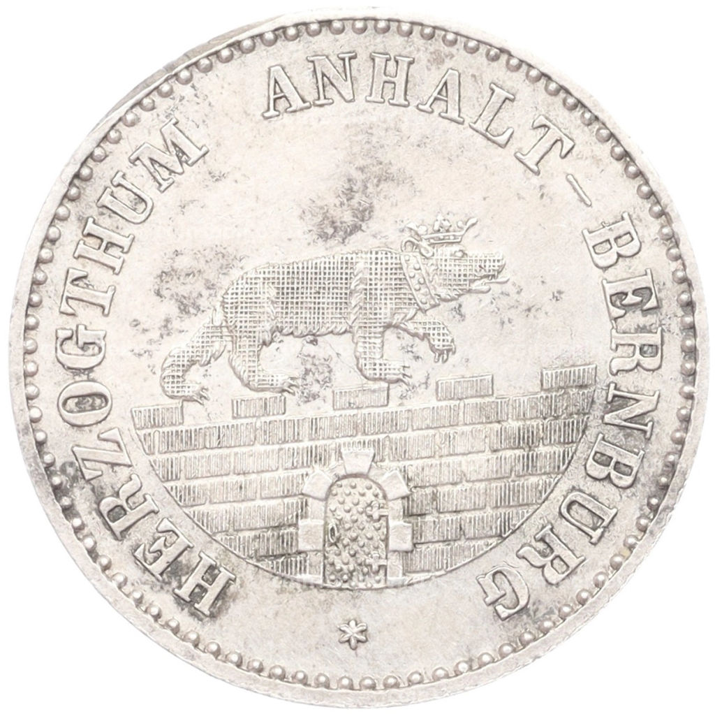 1/6 талера 1862 года A Ангальт-Бернбург