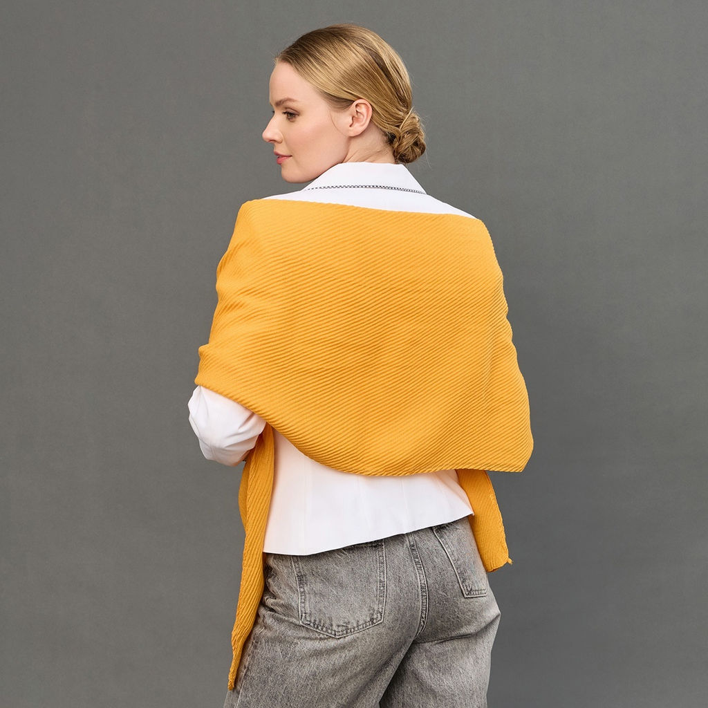 Палантин 170 х 70 см, цвет желтый - Мастерская ПОКРОВ фото 3