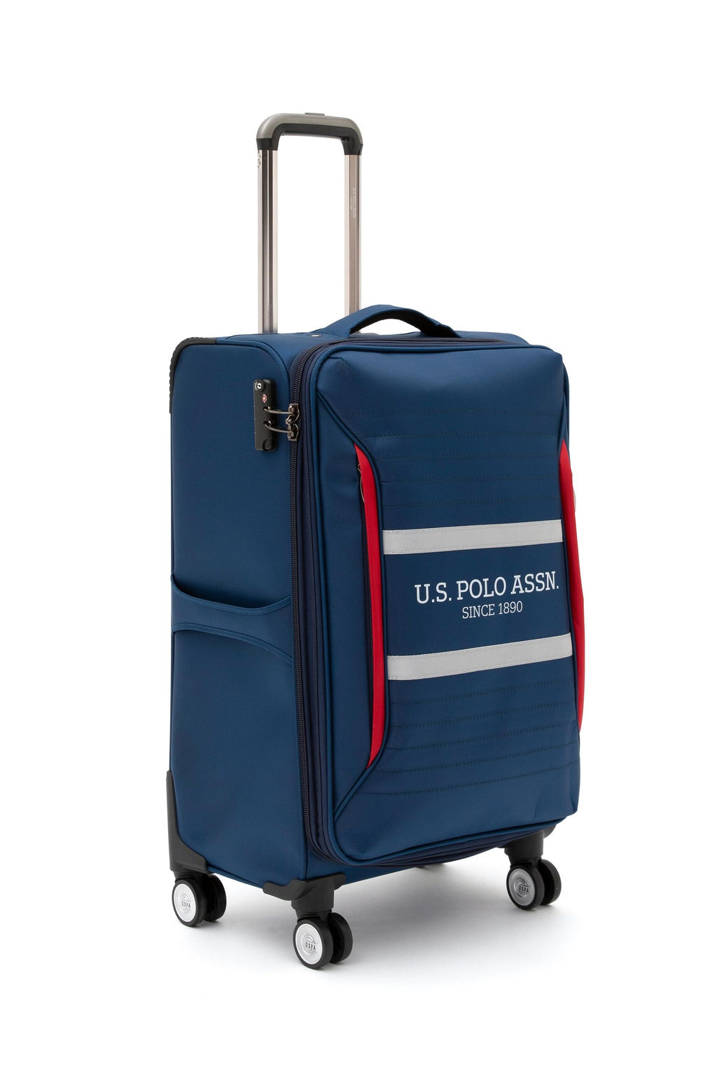 Чемодан среднего размера темно-синего цвета